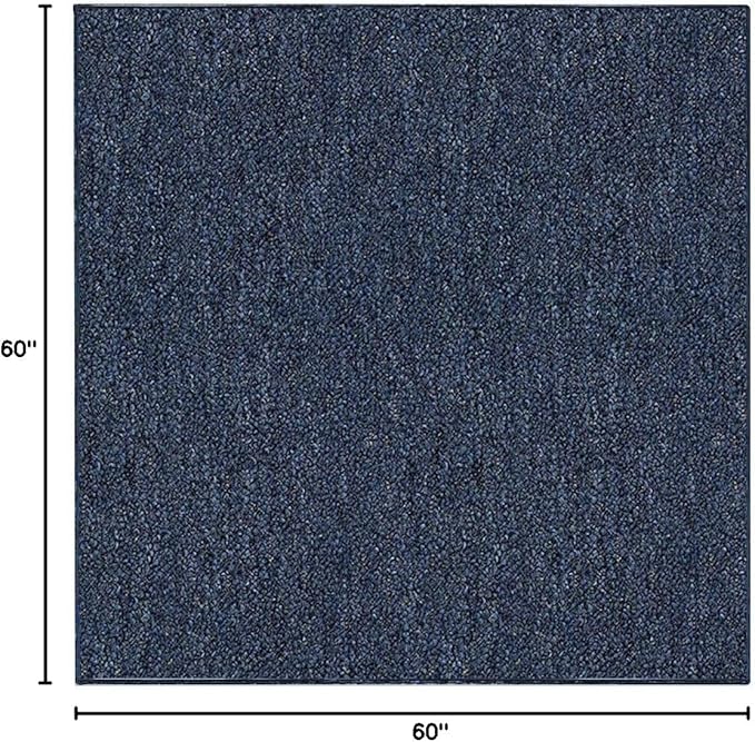 Ambiant Broadway Collection Pet Friendly Indoor Outdoor Area Rugs Blue - 5' Square, Stain & Fade Resistant, Easy Care, Pet & Kids Friendly, Made in USA, Perfect for Weddings & Everyday Use!