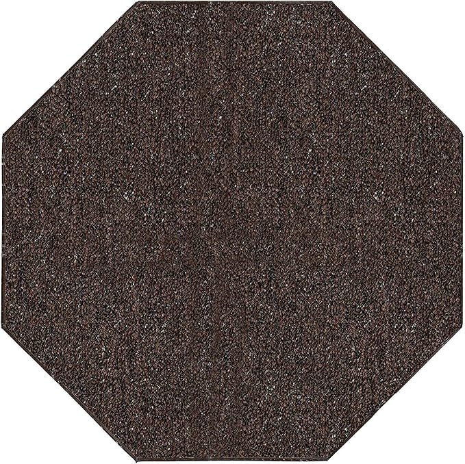 Ambiant Broadway Collection Pet Friendly Indoor Outdoor Area Rugs Brown - 7' Octagon, Stain & Fade Resistant, Easy Care, Pet & Kids Friendly, Made in USA, Perfect for Weddings & Everyday Use!