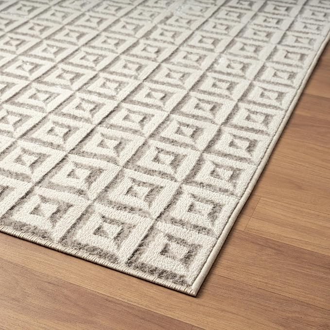 LUXE WEAVERS Geometric Greek Pattern Area Rug, Gray, 6'X9'