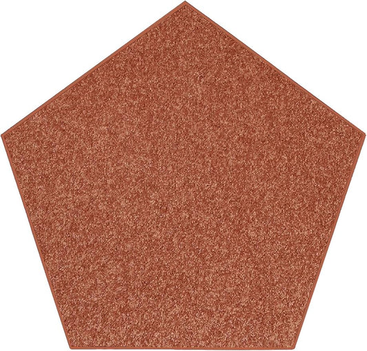 Solid Color Area Rugs Rust - 3' Pentagon, Indoor, Stain & Fade Resistant, Perfect for Living Room, Bedroom, Dining Room, Entryway, Doorway, Pet & Kids Friendly Rug, Wedding, Made in USA