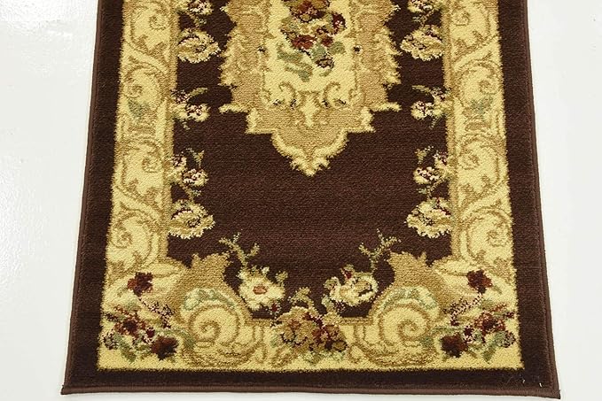 Unique Loom Versailles Collection Traditional Classic Floral Motif Area Rug (2' 2 x 6' 0 Runner, Brown/ Ivory)