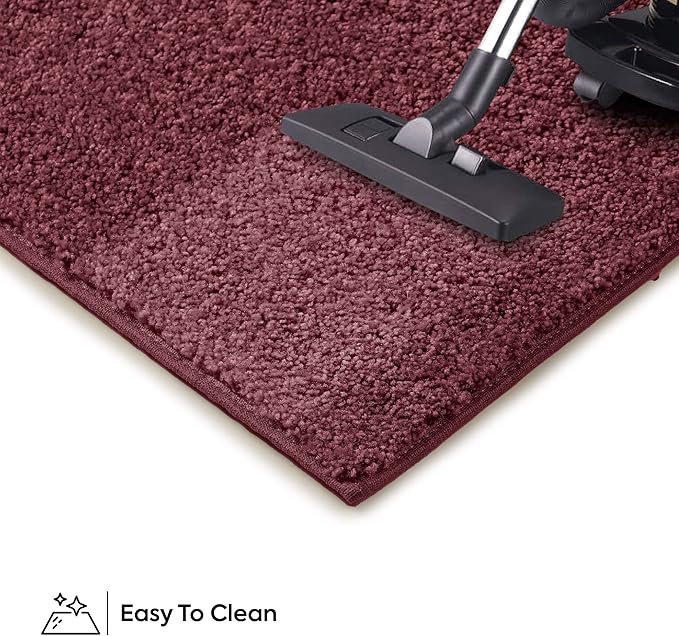 Furnish my Place Modern Plush Solid Color Rug - Cranberry, 8' Hexagon, Pet and Kids Friendly Rug. Made in USA, Area Rugs Great for Kids, Pets, Event, Wedding, Living Room