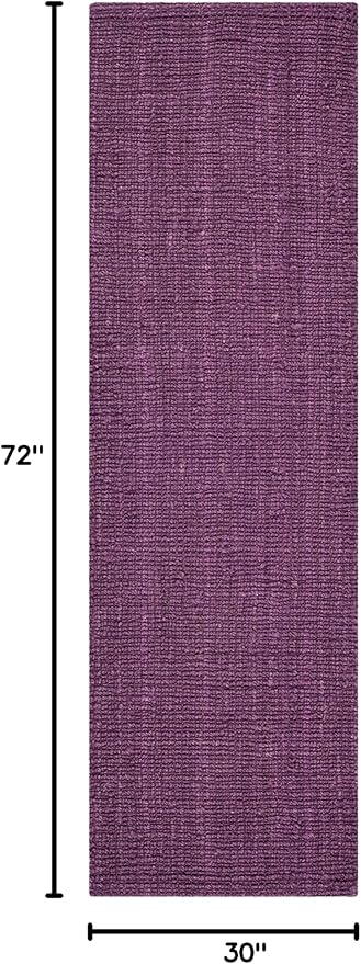 SAFAVIEH Natural Fiber Collection Runner Rug - 2'6" x 6', Purple, Handmade Chunky Textured Jute 0.75-inch Thick, Ideal for High Traffic Areas in Living Room, Bedroom (NF447B)