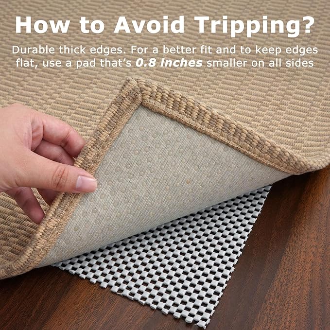 KOZYFLY Washable Runner Rug 2x8 Ft Runners for Hallway Rubber Backed Kitchen Runner Rugs Braided Cotton Entryway Runner Indoor, Carpet Runners for Hallway Entryway Bedroom, Beige/Khaki