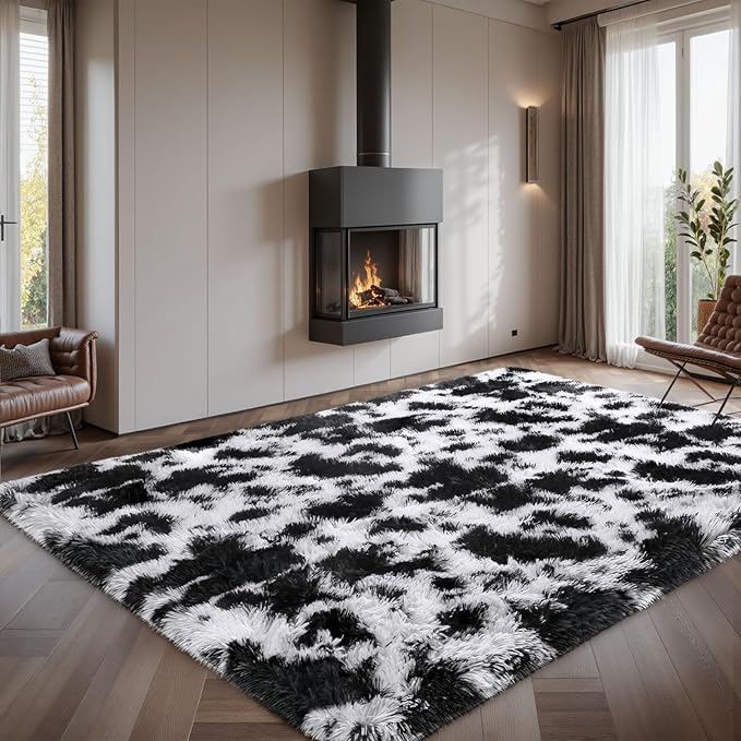 Sour Lemon Area Rugs 9x12 Living Room, Large Area Rug Shag Shaggy Carpet Soft Plush Furry Bedside Rug, Machine Washable Area Rugs for Bedroom Kids Girls Boys Home Decor Anti Slip