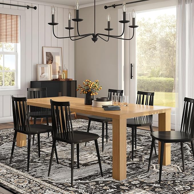 RUUGME Washable 10x14 Area Rug - Soft Area Rugs for Living Room Stain Resistant Carpet Vintage Lightweight Rugs for Bedroom with Non Slip Backing Indoor Ultra-Thin Rugs Home Decor 10x14 Black
