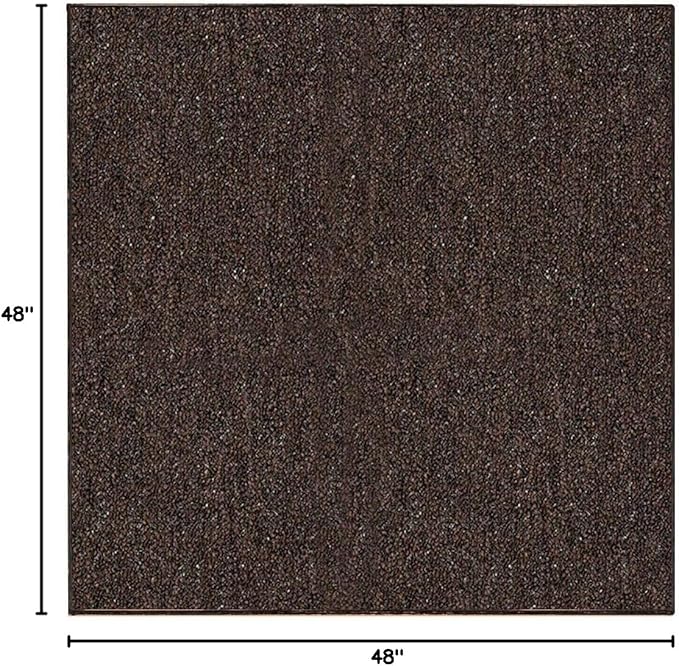 Ambiant Broadway Collection Pet Friendly Indoor Outdoor Area Rugs Brown - 4' Square, Stain & Fade Resistant, Easy Care, Pet & Kids Friendly, Made in USA, Perfect for Weddings & Everyday Use!