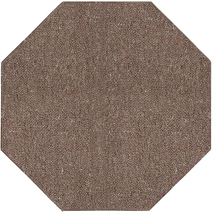 Ambiant Broadway Collection Pet Friendly Indoor Outdoor Area Rugs Brown - 2' Octagon, Stain & Fade Resistant, Easy Care, Pet & Kids Friendly, Made in USA, Perfect for Weddings & Everyday Use!