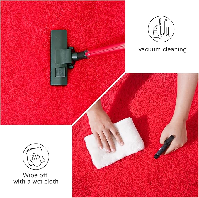 5x7 Rugs for Bedroom Living Room, Soft Plush Shaggy Area Rugs Fluffy Modern Floor Carpet for Kids Girls Room Dorm Nursery Home Decor Aesthetic, Red