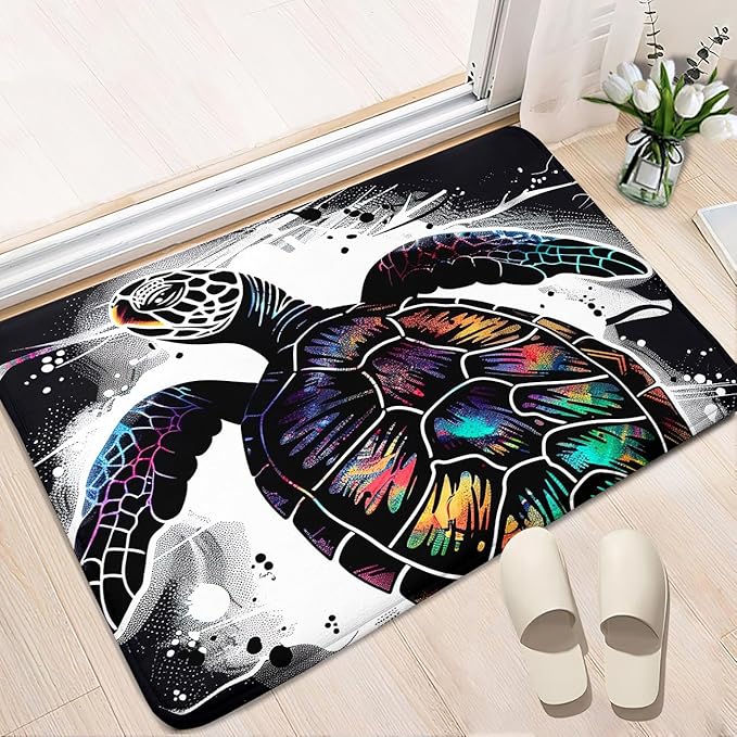 Sea Turtle Area Rugs - Sea Turtle Rugs for Bedroom Ocean Theme Rugs Ocean Animal Room Decor, 2'×3'