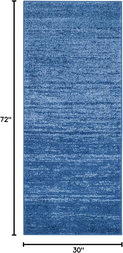 SAFAVIEH Adirondack Collection Runner Rug - 2'6" x 6', Light Blue & Dark Blue, Modern Ombre Design, Non-Shedding & Easy Care, Ideal for High Traffic Areas in Living Room, Bedroom (ADR113F)