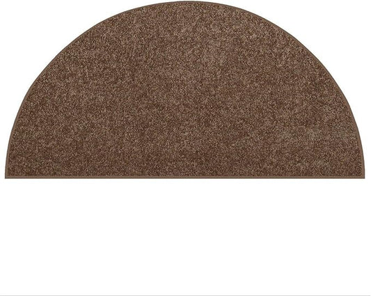 Furnish my Place Modern Indoor/Outdoor Commercial Solid Color Rug - Brown, 22" x 44" Half Round, Pet and Kids Friendly Rug. Made in USA, Area Rugs Great for Kids, Pets, Event, Wedding