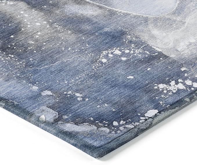Addison Rugs Chantille ACN518 Blue 3' x 5 Indoor Outdoor Area Rug, Stain Resistant, Machine Washable, Non Shedding, Bedroom, Living Room, Dining Room, Kitchen Rug