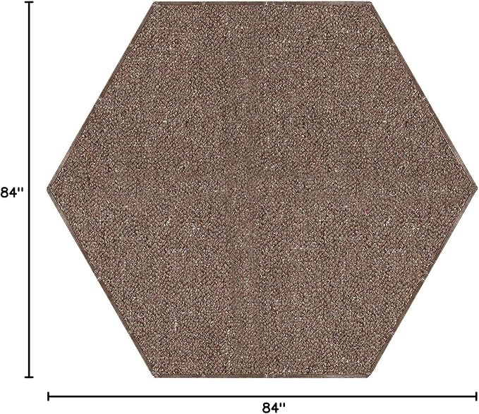 Ambiant Broadway Collection Pet Friendly Indoor Outdoor Area Rugs Brown - 7' Hexagon, Stain & Fade Resistant, Easy Care, Pet & Kids Friendly, Made in USA, Perfect for Weddings & Everyday Use!