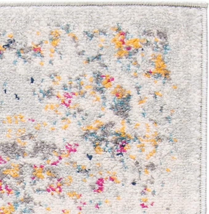 SAFAVIEH Madison Collection Runner Rug - 2'3" x 20', Grey & Gold, Boho Chic Distressed Design, Non-Shedding & Easy Care, Ideal for High Traffic Areas in Living Room, Bedroom (MAD611F)