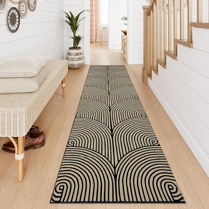 Tiffasea Kitchen Rugs Runners for Hallways 2.6'x10' Washable Runner Rug Reversible Entryway Rug Cotton Hand-Woven Floor Carpet Runner for Bathroom Bedroom Laundry Room