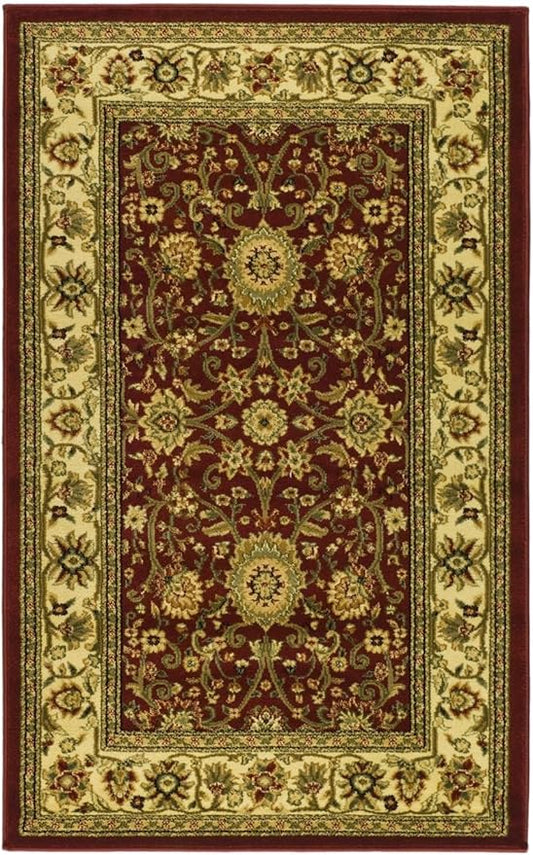 SAFAVIEH Lyndhurst Collection Accent Rug - 2'3" x 4', Red & Ivory, Traditional Oriental Design, Non-Shedding & Easy Care, Ideal for High Traffic Areas in Entryway, Living Room, Bedroom (LNH212F)