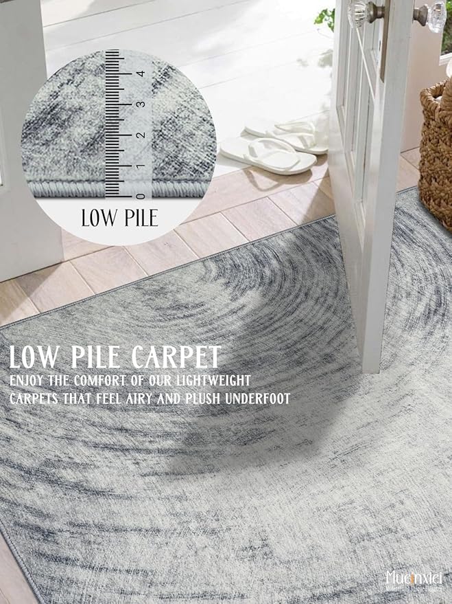 2x3 Modern Abstract Area Rug - Non-Slip Machine Washable Low-Pile Carpet for Living Room, Bedroom, Entryway | Geometric Door Mat, Indoor Decor Small Spaces Kitchen