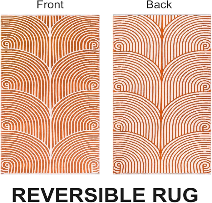 Tiffasea Small Outdoor Rug 3'x5', Front Door Mat Outdoor Entrance Machine Washable Rugs Cotton Hand Woven Entryway Rugs Indoor Door Mat Reversible Throw Rugs Modern Area Rug for Porch/Backyard