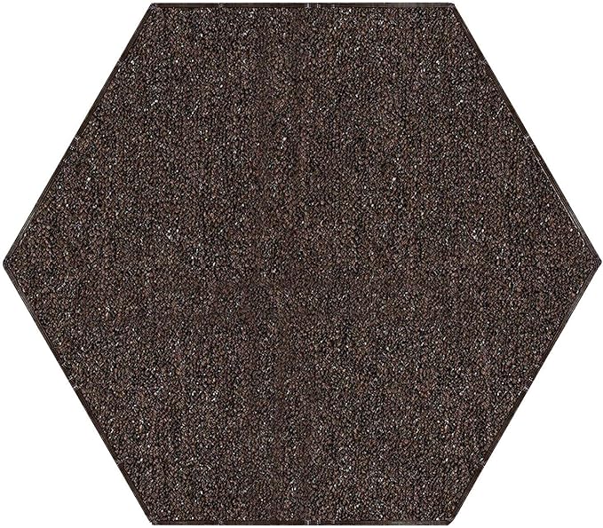Ambiant Broadway Collection Pet Friendly Indoor Outdoor Area Rugs Brown - 2' Hexagon, Stain & Fade Resistant, Easy Care, Pet & Kids Friendly, Made in USA, Perfect for Weddings & Everyday Use!