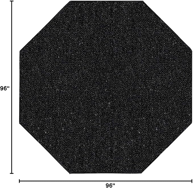 Ambiant Broadway Collection Pet Friendly Indoor Outdoor Area Rugs Black - 8' Octagon, Stain & Fade Resistant, Easy Care, Pet & Kids Friendly, Made in USA, Perfect for Weddings & Everyday Use!