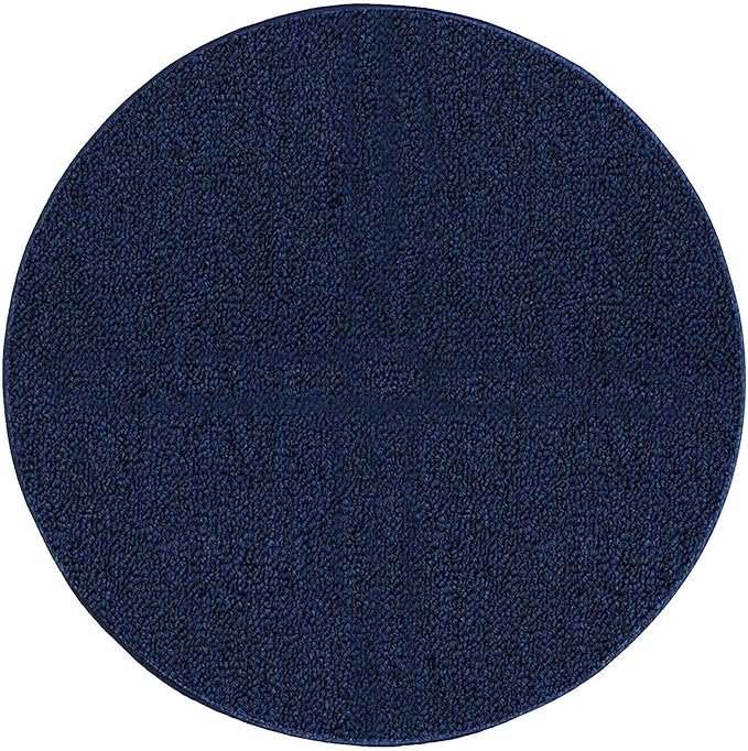 Ambiant Broadway Collection Pet Friendly Indoor Outdoor Area Rugs Blue - 3' Round, Stain & Fade Resistant, Easy Care, Pet & Kids Friendly, Made in USA, Perfect for Weddings & Everyday Use!