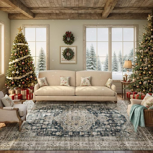 Large 8' x 10' Soft Non Slip & Shedding Washable Living Dining Room Mat for Dorm Kitchen Nursery Dining Bedroom Carpet Studio