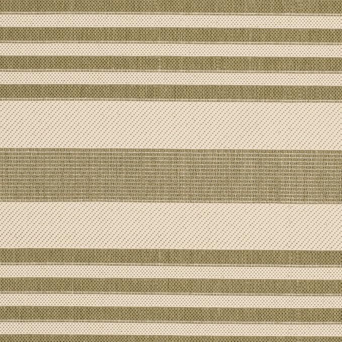 SAFAVIEH Courtyard Collection Area Rug - 5'3" x 7'7", Green & Beige, Stripe Design, Non-Shedding & Easy Care, Indoor/Outdoor & Washable-Ideal for Patio, Backyard, Mudroom (CY6062-244)