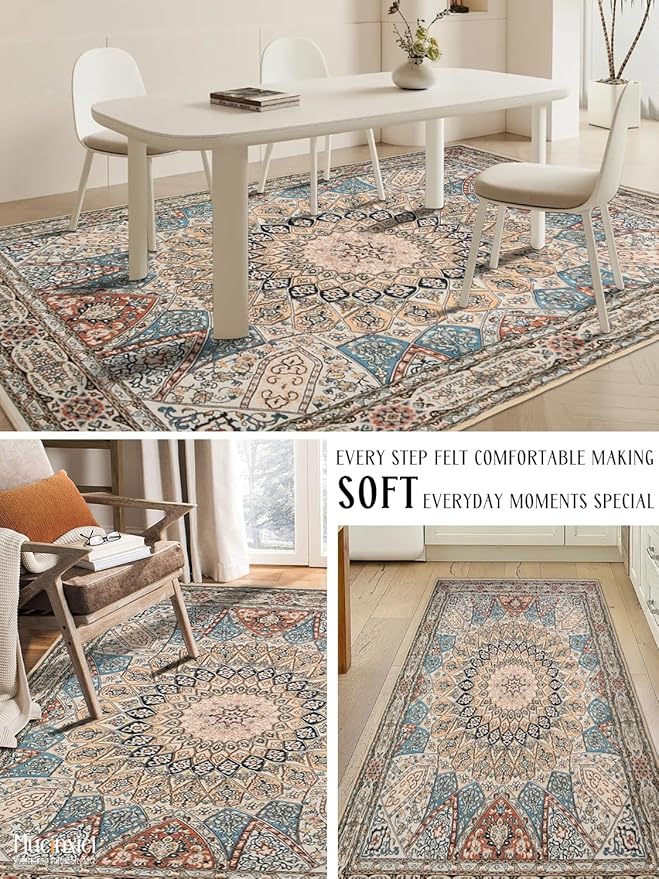 2x3 Door Mat Entryway Area Rug Small Soft Non-Slip Machine Washable Rug Low-Pile Boho Rug Oriental Throw Rug Carpet for Living Room Bedroom Kitchen Entrance