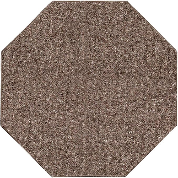 Ambiant Broadway Collection Pet Friendly Indoor Outdoor Area Rugs Brown - 7' Octagon, Stain & Fade Resistant, Easy Care, Pet & Kids Friendly, Made in USA, Perfect for Weddings & Everyday Use!