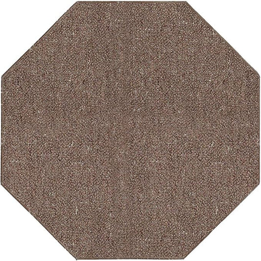 Ambiant Broadway Collection Pet Friendly Indoor Outdoor Area Rugs Brown - 7' Octagon, Stain & Fade Resistant, Easy Care, Pet & Kids Friendly, Made in USA, Perfect for Weddings & Everyday Use!
