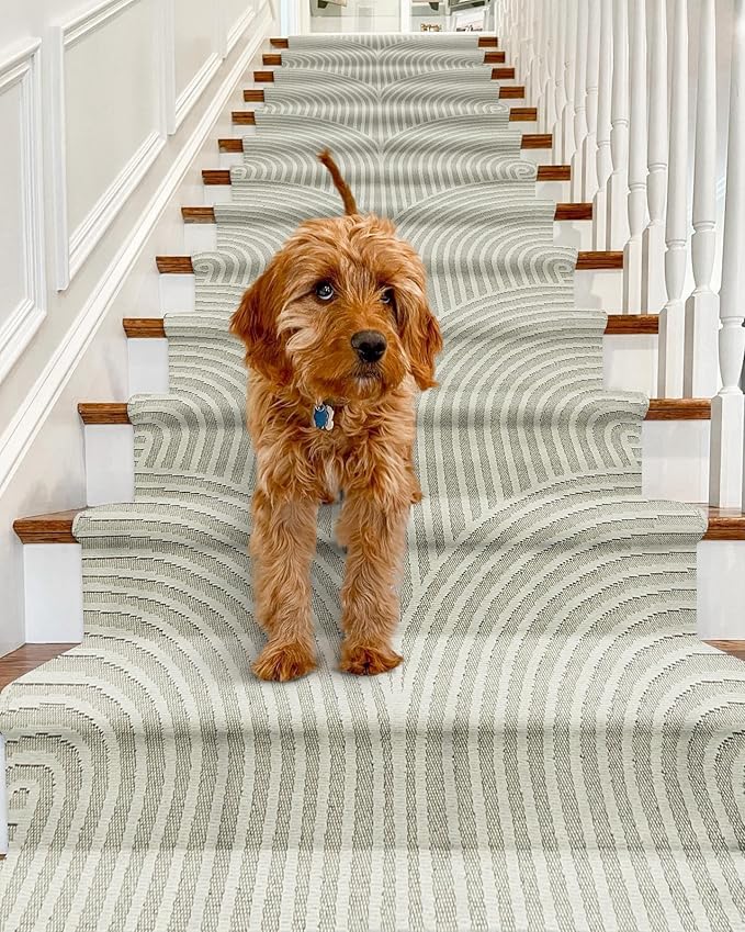 Tiffasea Washable Runners for Hallways 2.6'x8', Beige Kitchen Runner Cotton Woven Entry Mat Long Bathroom Rug Reversible Carpet Runner Modern Floor Rug for Entryway Indoor Mudroom Outdoor