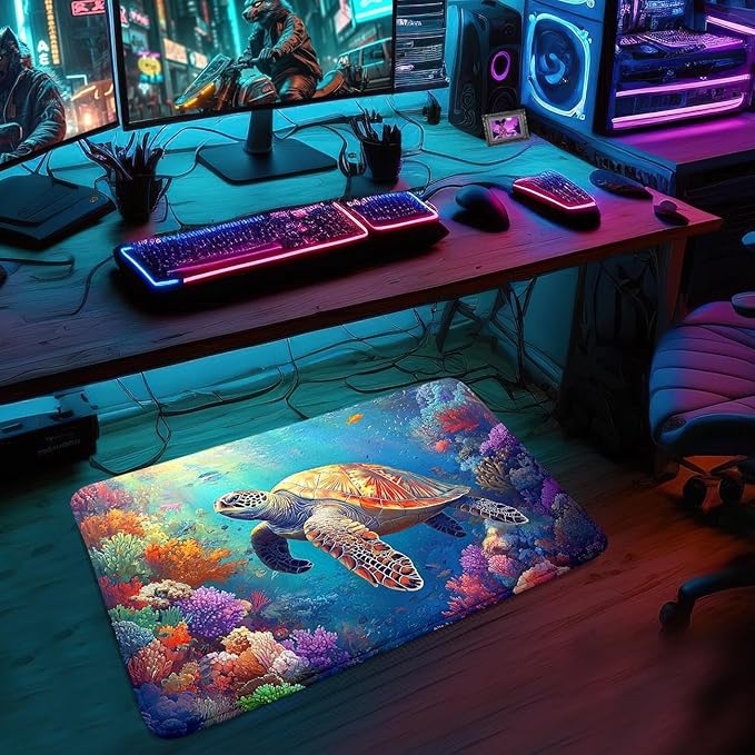 Sea Turtle Rug for Bedroom - Sea Turtle Ocean Animal Prints Carpet Rug for Kids Boys Room Underwater Ocean Theme Decor, 35" L x 23" W