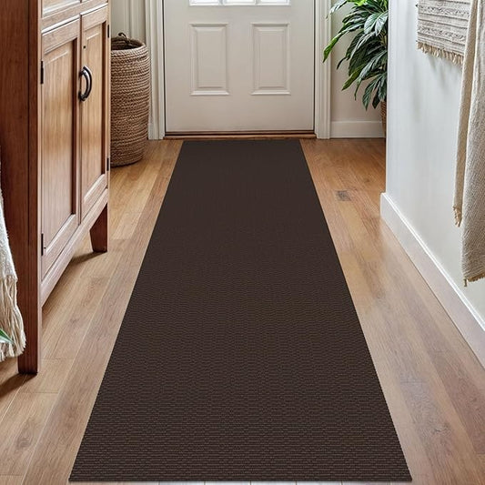 KOZYFLY Washable Runner Rug 2x7 ft Hallway Runner Kitchen Runner Rugs with Rubber Backing Bobo Entryway Runner Indoor, Carpet Runners for Hall Entrance Bedroom, Coffee/Brown
