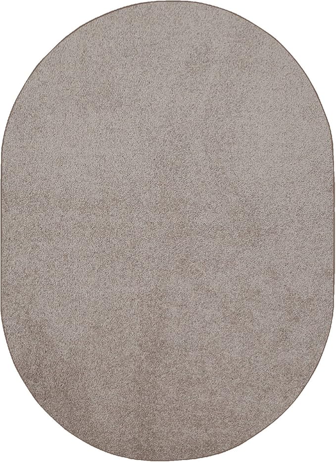 Furnish my Place Modern Indoor/Outdoor Commercial Solid Color Rug - Beige, 4' x 46' Oval, Pet and Kids Friendly Rug. Made in USA, Area Rugs Great for Kids, Pets, Event, Wedding