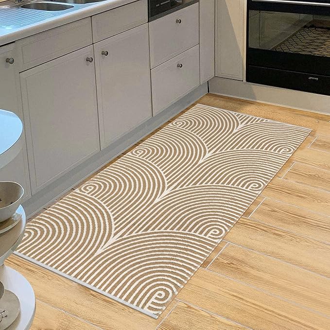 Tiffasea Washable Kitchen Rug 2'x4', Bathroom Runner Rug, Cotton Woven Entryway Rug Modern Area Rug Bedroom Runner Front Door Mat Indoor Outdoor Rugs for Laundry/Living Room