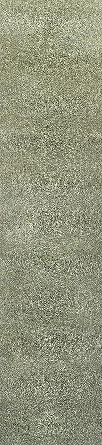 JONATHAN Y SEU100O-28 Haze Solid Low-Pile Indoor Runner-Rug, Coastal, Bohemian, Minimalist Easy-Washing,Bedroom,Kitchen,Living Room,Non Shedding, Green, 2 X 8