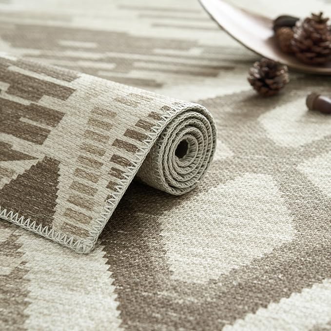 jinchan 8x10 Kids Washable Area Rug Geometric Moroccan Faux Jute Indoor Nursery Rug Non-Slip Colorful Modern Carpet for Playroom Kids Room Living Room Bedroom Laundry Room Boho Grey
