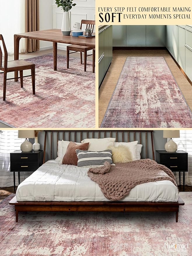 Area Rug 2x6 Hallway Runner Rugs,Non Slip Machine Washable Hallway Runner Rug Soft Bedroom Rug, Low PileLightweight Rugs for Entryway, Hallway, Kitchen and Corridor