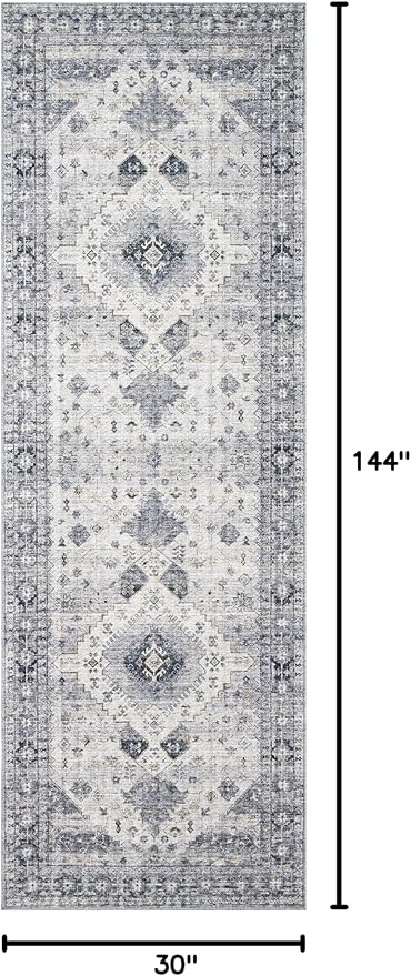 Loloi II Skye Collection SKY-02 Silver/Grey 2'-6" x 12'-0" Runner Rug
