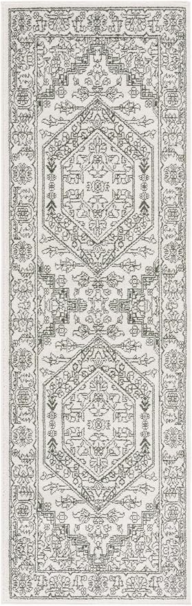 SAFAVIEH Adirondack Collection Runner Rug - 2'6" x 8', Ivory & Green, Geometric Design, Ideal for High Traffic Areas in Entryway, Kitchen & Bathroom (ADR108X-28)