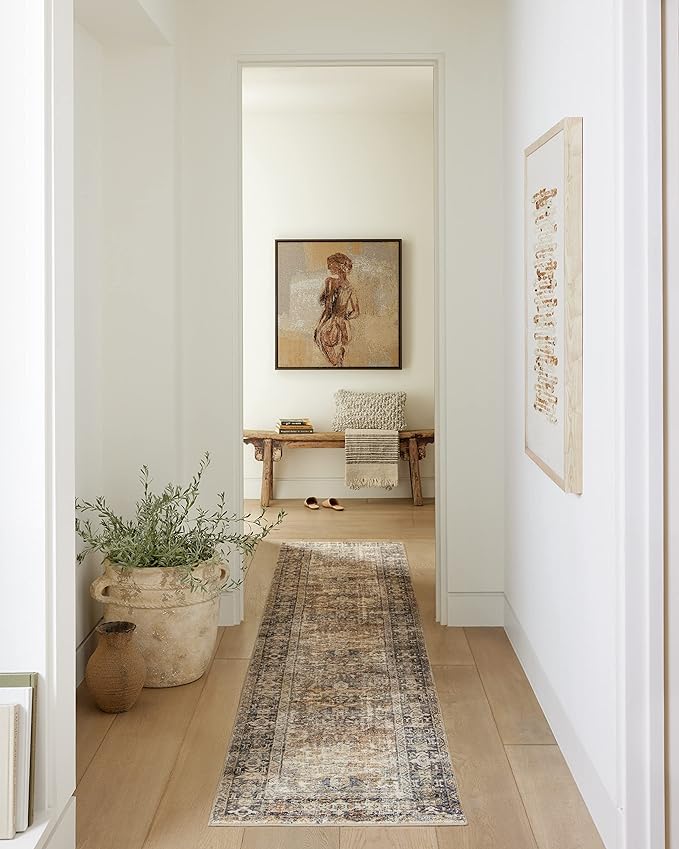 Loloi Amber Lewis Morgan 2'-3" x 7'-6" Runner Runner Rug in Sunset/Ink - Large Area Rug, Neutral Area Rug for Room Décor, Vintage Rug Inspired, Soft Area Rug for Living Room, Bedroom, Dining Area