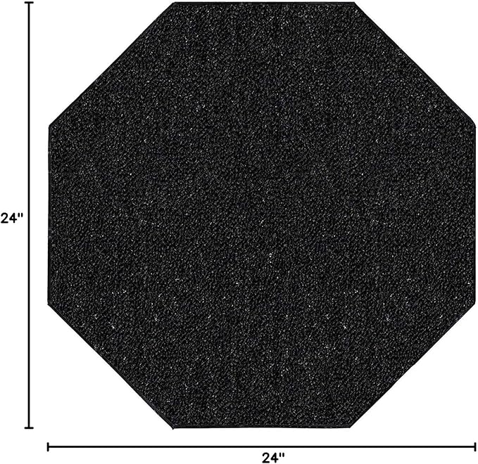 Ambiant Broadway Collection Pet Friendly Indoor Outdoor Area Rugs Black - 2' Octagon, Stain & Fade Resistant, Easy Care, Pet & Kids Friendly, Made in USA, Perfect for Weddings & Everyday Use!