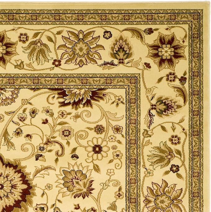 SAFAVIEH Lyndhurst Collection Area Rug - 8' x 11', Ivory & Ivory, Traditional Oriental Design, Non-Shedding & Easy Care, Ideal for High Traffic Areas in Living Room, Bedroom (LNH212L)