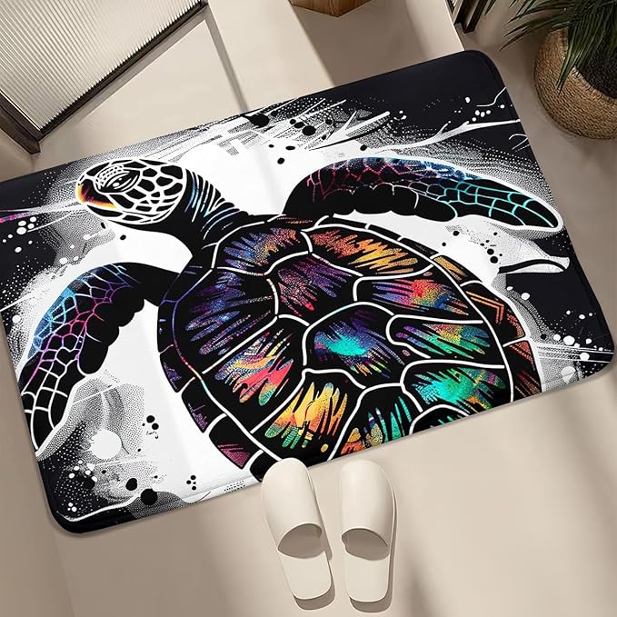 Sea Turtle Area Rugs - Sea Turtle Rugs for Bedroom Ocean Theme Rugs Ocean Animal Room Decor, 2'×3'