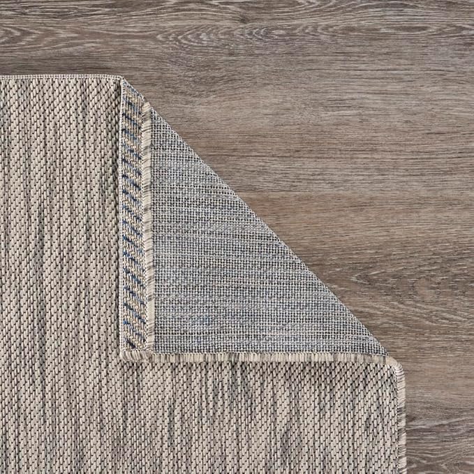 LR Home 8 x 10 Indoor / Outdoor Area Rug for Home Decor | Coastal School of Fish large size carpet for living room, bedroom, playroom, patio, garden | Modern farmhouse rug | Gray / Navy
