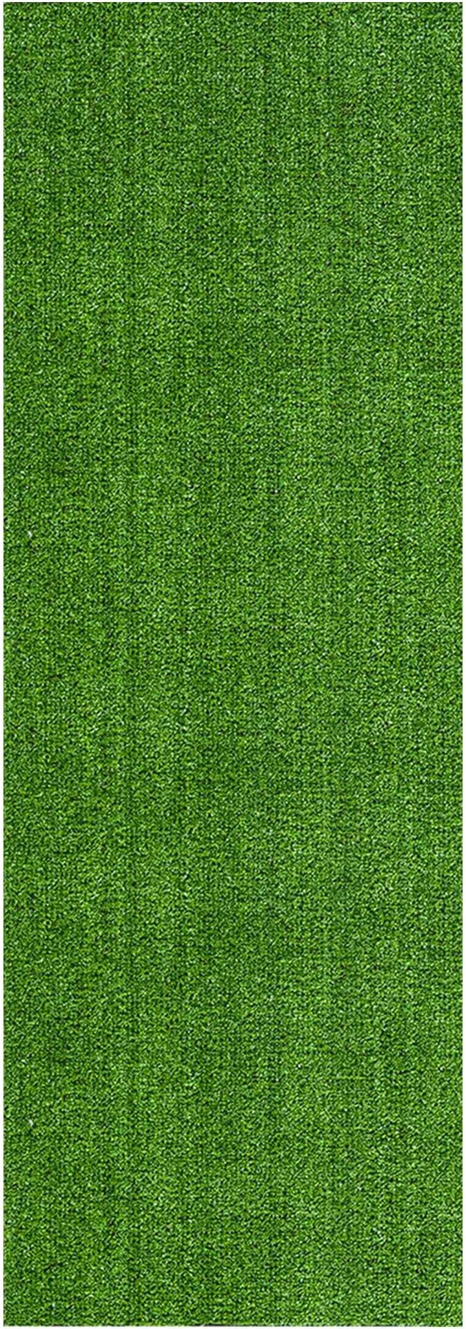 Sweet Home Stores Green Artificial Faux Grass Runner Rug, 19' x 2'7" (Rectangular), Modern Style, Unisex, Outdoor Use