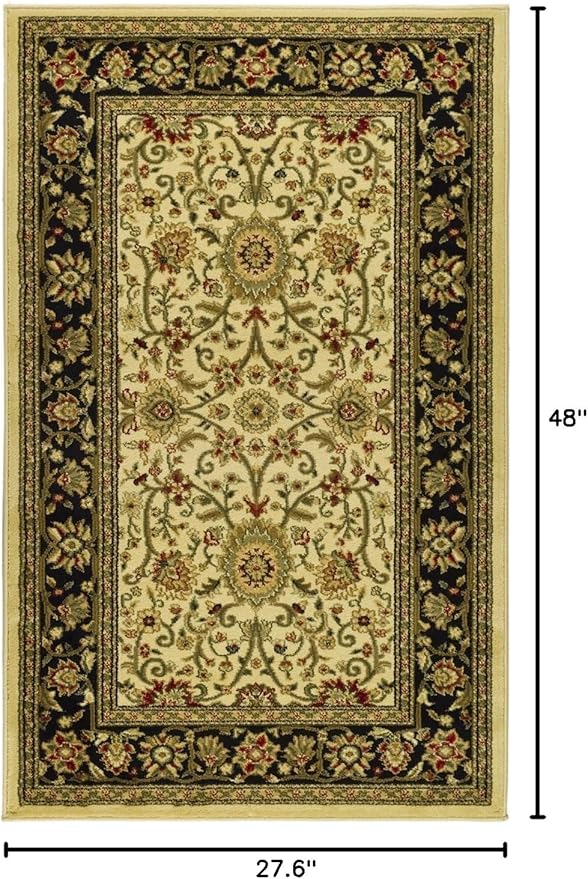 SAFAVIEH Lyndhurst Collection Accent Rug - 2'3" x 4', Ivory & Black, Traditional Oriental Design, Non-Shedding & Easy Care, Ideal for High Traffic Areas in Entryway, Living Room, Bedroom (LNH212B)