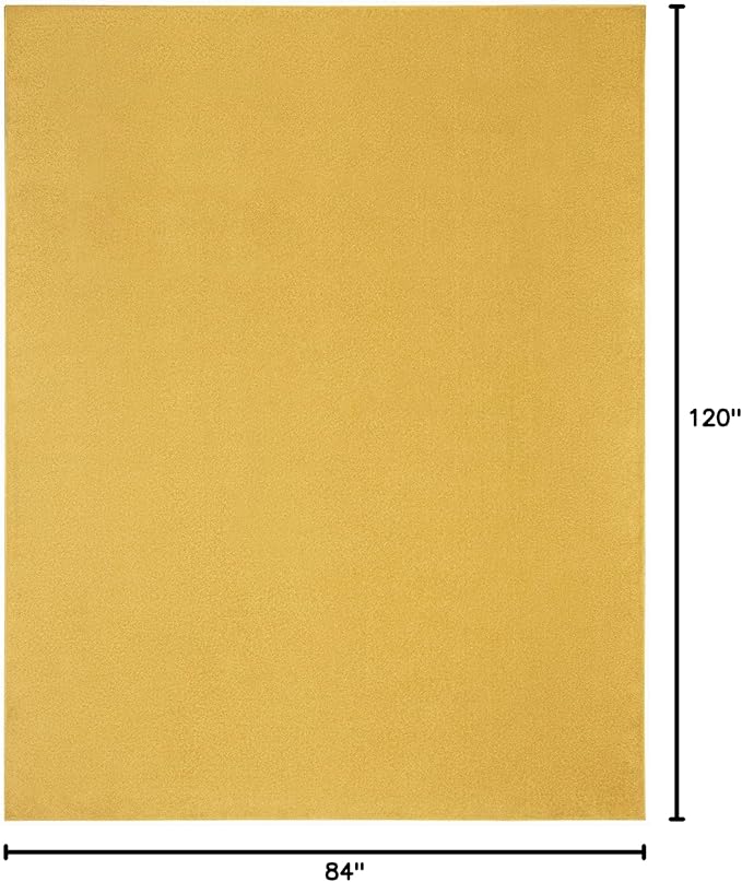 Nourison Essentials Indoor/Outdoor Yellow 7' x 10' Area Rug, Easy Cleaning, Non Shedding, Bed Room, Living Room, Dining Room, Backyard, Deck, Patio (7x10)