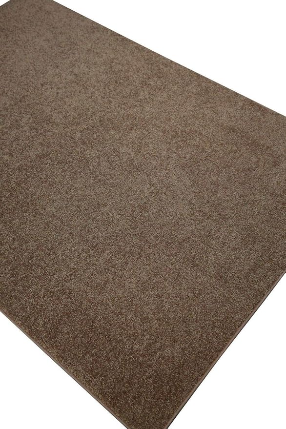 Furnish my Place Modern Indoor/Outdoor Commercial Solid Color Rug - Brown, 22" x 44" Half Round, Pet and Kids Friendly Rug. Made in USA, Area Rugs Great for Kids, Pets, Event, Wedding